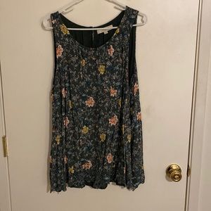 Loft Plus Womens Floral Tank Blouse